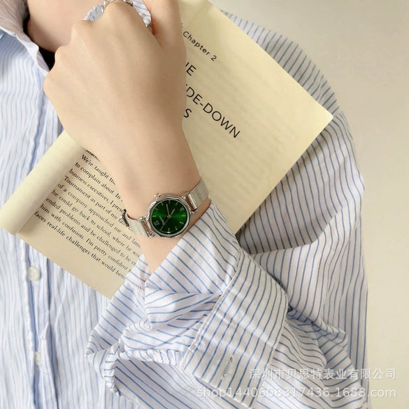 Silver Alloy Bracelet Watch For Women Fashion Elegant Style