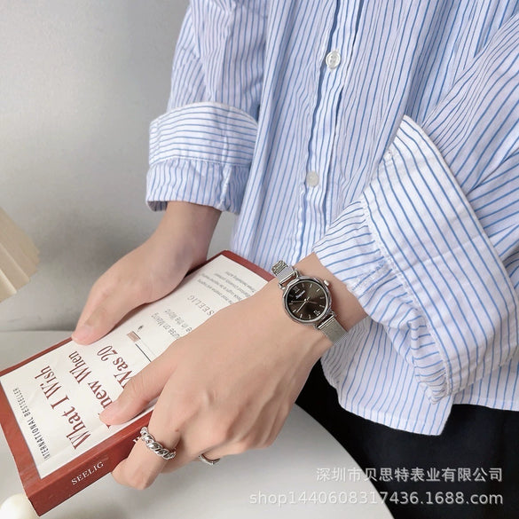 Silver Alloy Bracelet Watch For Women Fashion Elegant Style