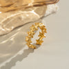 Silver And Gold Color Matched Fivepointed Star Geometric Style Ring For Women Made Of Stainless Steel With Electroplating