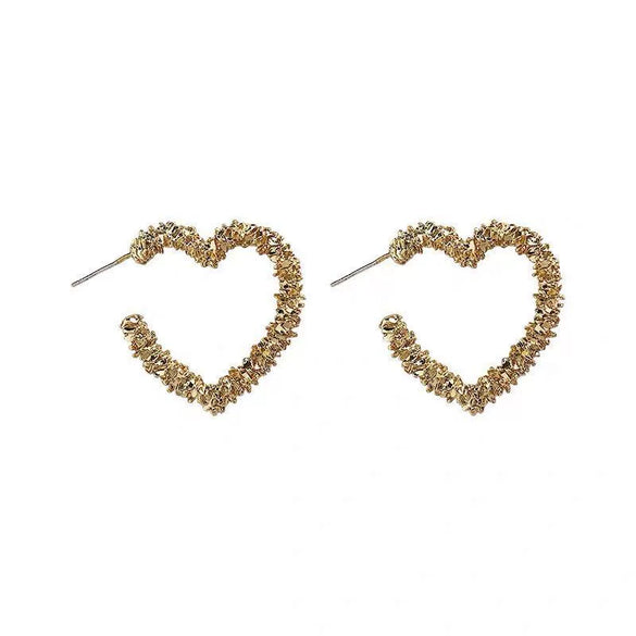Silver And Zinc Alloy Elegant Simple Metallic Star Peach Heart Earrings With Electroplating Design For Women