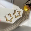 Silver And Zinc Alloy Elegant Simple Metallic Star Peach Heart Earrings With Electroplating Design For Women