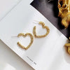 Silver And Zinc Alloy Elegant Simple Metallic Star Peach Heart Earrings With Electroplating Design For Women
