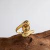 Silver Animal Zodiac Spirit Snake Ring Set With Gems