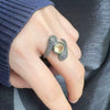 Silver Animal Zodiac Spirit Snake Ring Set With Gems