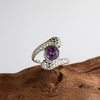 Silver Animal Zodiac Spirit Snake Ring Set With Gems