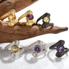 Silver Animal Zodiac Spirit Snake Ring Set With Gems