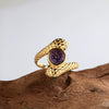 Silver Animal Zodiac Spirit Snake Ring Set With Gems