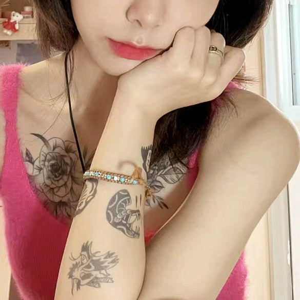 Women's Hand - Woven Silver and Rice Bead Alloy Bracelet with Geometry Style for Fashion Commuter and Tourism Memorial Wholesale