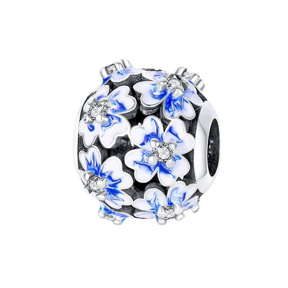925 Silver Beads Copper Plated Diy Jewelry Bracelet Accessories With Dripping Oil Treatment And Butterfly Charm