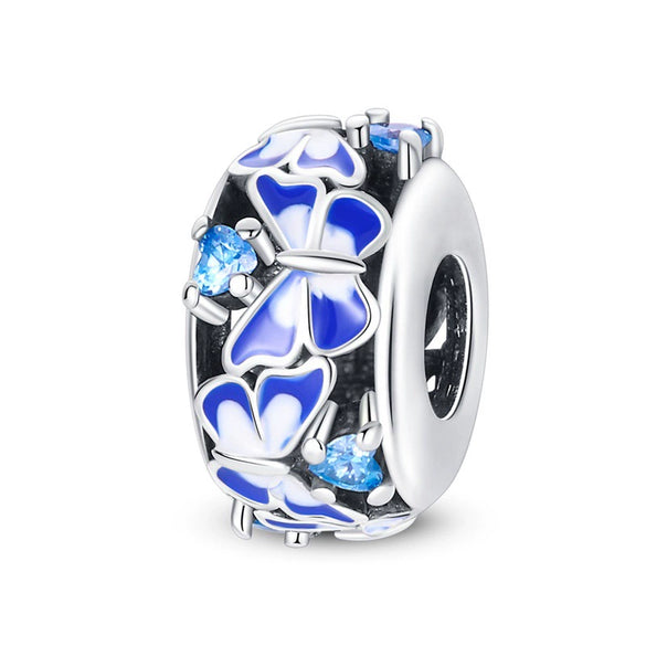 925 Silver Beads Copper Plated Diy Jewelry Bracelet Accessories With Dripping Oil Treatment And Butterfly Charm