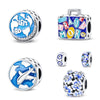 925 Silver Beads Copper Plated Diy Jewelry Bracelet Accessories With Dripping Oil Treatment And Butterfly Charm