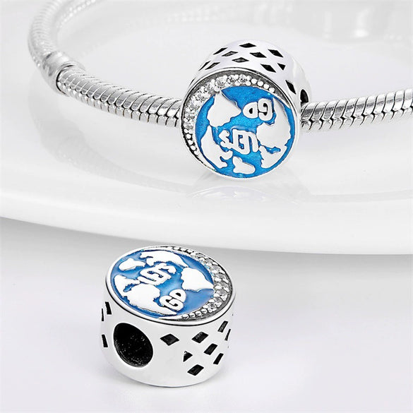 925 Silver Beads Copper Plated Diy Jewelry Bracelet Accessories With Dripping Oil Treatment And Butterfly Charm