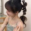Silver Bow Bead Handmade Hair Rope For Women