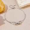 Silver Bow Bracelet Geometric Pattern Set With Diamonds Platinum 18K Gold Electroplated Women's Jewelry Wholesale