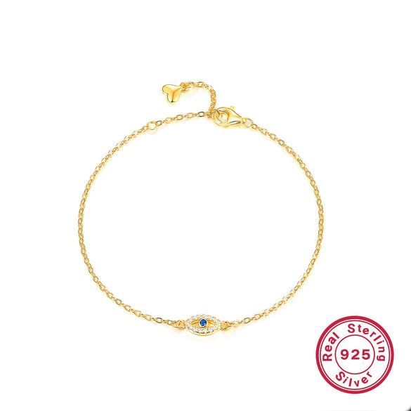 925 Silver Bracelet For Women With Diamonds And Cartoon Character Devil's Eye Simple High End Hand Jewelry