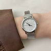 Silver Bracelet Watch Stainless Steel Band Round Dial Retro Artistic Couple's Watch