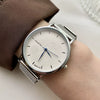 Silver Bracelet Watch Stainless Steel Band Round Dial Retro Artistic Couple's Watch