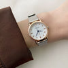 Silver Bracelet Watch Stainless Steel Band Round Dial Retro Artistic Couple's Watch