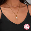 925 Silver Bracelet With Natural Freshwater Pearl Chain Pendant Electroplated Women's Jewelry