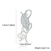 Silver Brooch With Zircon And Leaf Pattern Set With Pearls Unisex Jewelry