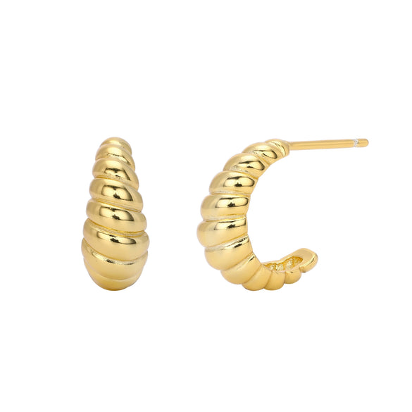 Silver C And Ushape Electroplated Women's Earrings