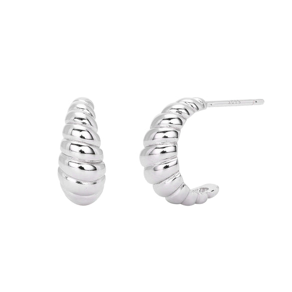 Silver C And Ushape Electroplated Women's Earrings