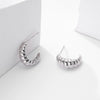 Silver C And Ushape Electroplated Women's Earrings