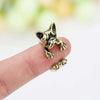 Silver Color Electroplated Copper Open Adjustable Kitten Ring Animal Style Unisex Fashion Jewelry