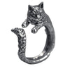 Silver Color Electroplated Copper Open Adjustable Kitten Ring Animal Style Unisex Fashion Jewelry