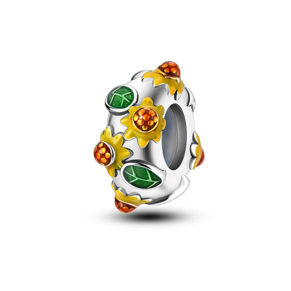 925 Silver Copper Plated Plant Daisy Avocado Sunflower Pendant Jewelry With Dripping Oil Design
