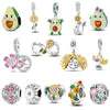 925 Silver Copper Plated Plant Daisy Avocado Sunflower Pendant Jewelry With Dripping Oil Design