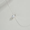 Silver Creative Transparent Fishing Line Pendant Women's Invisible Necklace With Water Drops Moissanite And Flower Pattern
