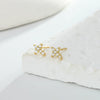 Silver Cross Earrings With Microinlay Letters Numbers Text Pattern Simple Fashion For Women