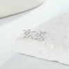 Silver Cross Earrings With Microinlay Letters Numbers Text Pattern Simple Fashion For Women