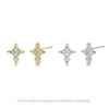 Silver Cross Earrings With Microinlay Letters Numbers Text Pattern Simple Fashion For Women
