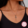 925 Silver Cross Sword Retro Punk Unisex Necklace With Geometric Pattern And Seiko Treatment