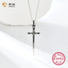 925 Silver Cross Sword Retro Punk Unisex Necklace With Geometric Pattern And Seiko Treatment