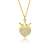 Silver Crown Love Necklace Women's 925 Silver Geometric Diamond Design