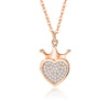 Silver Crown Love Necklace Women's 925 Silver Geometric Diamond Design