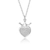 Silver Crown Love Necklace Women's 925 Silver Geometric Diamond Design