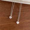 Silver Crystal Geometric Heart Necklace