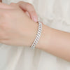 Silver Diamond Cuban Bracelet Unisex Street Style Electroplated Jewelry