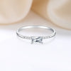 Silver 925 Diamond Vshaped Row Ring For Women With Geometric Design
