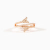 Silver Double Butterfly Zircon Ring Women's Simple Geometric Style Electroplated Jewelry
