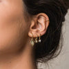925 Silver Drop Earrings With Devil's Eye Shape And Ancient Egyptian Texture Set With Diamonds