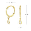 Silver Drop Shape Earrings Inlaid Zircon Simple Style