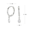 Silver Drop Shape Earrings Inlaid Zircon Simple Style