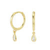 Silver Drop Shape Earrings Inlaid Zircon Simple Style