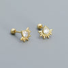 Silver Drop Shape Electroplated Zircon Women's Earrings