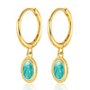 925 Silver Drop Shape Retro Light Luxury Enamel Electroplated Earrings And Ring Set